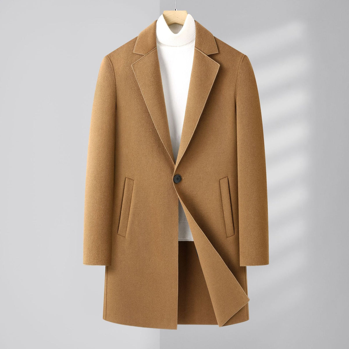Autumn And Winter Men's Wool Double-faced Overcoat