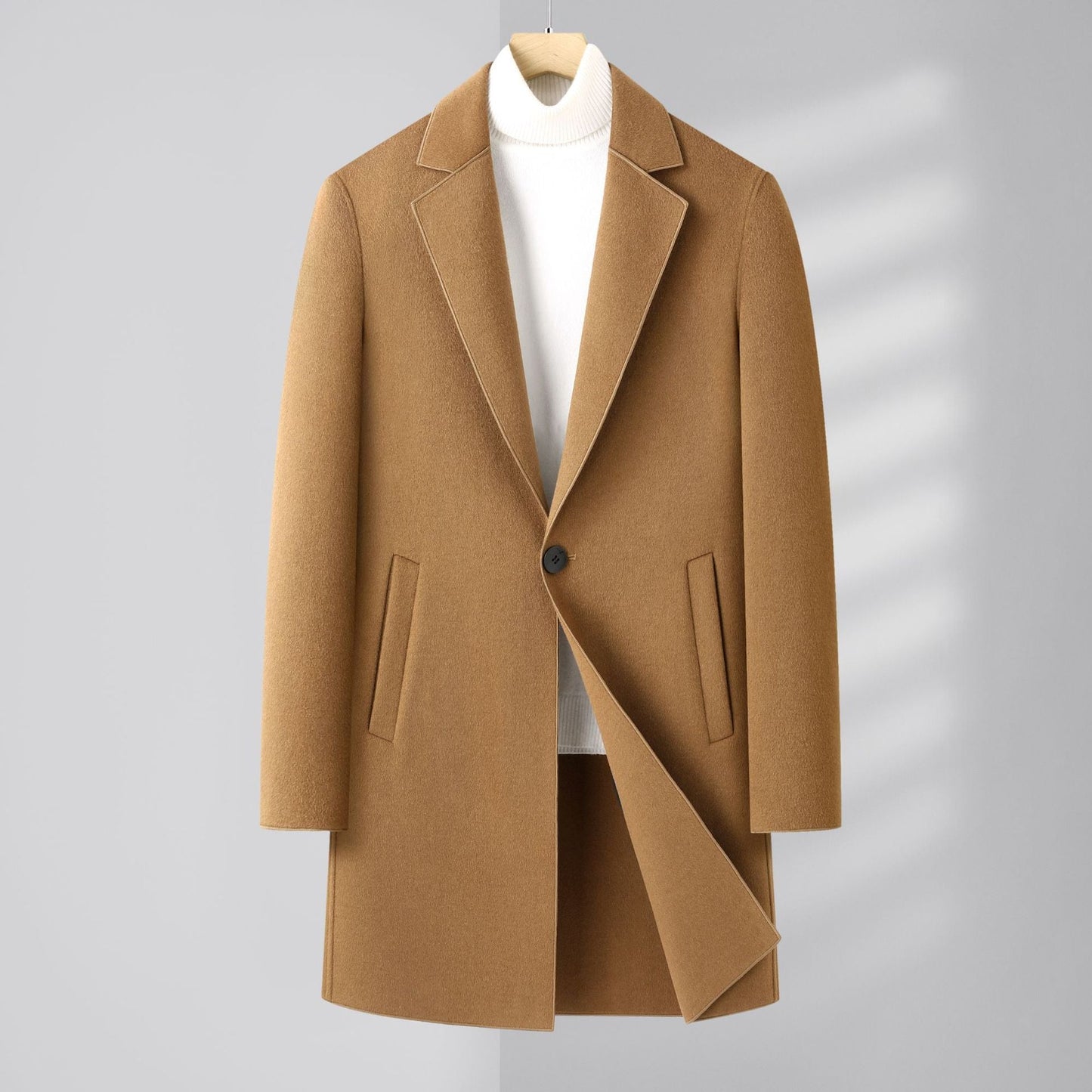 Autumn And Winter Men's Wool Double-faced Overcoat