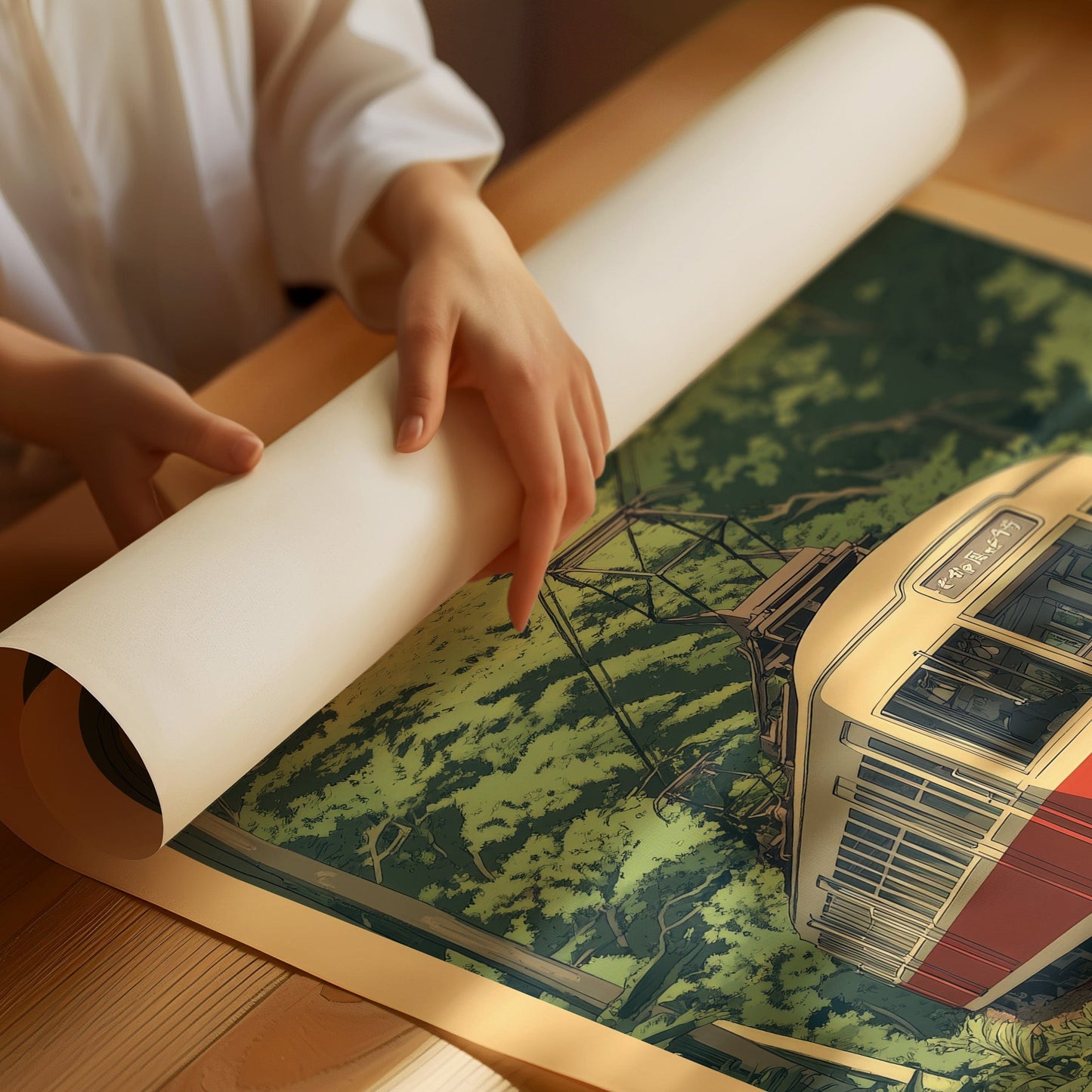 Affiche Rétro Chemin de Fer de Tokyo – Art Mural de Train Japonais, Impression de Voyage Vintage