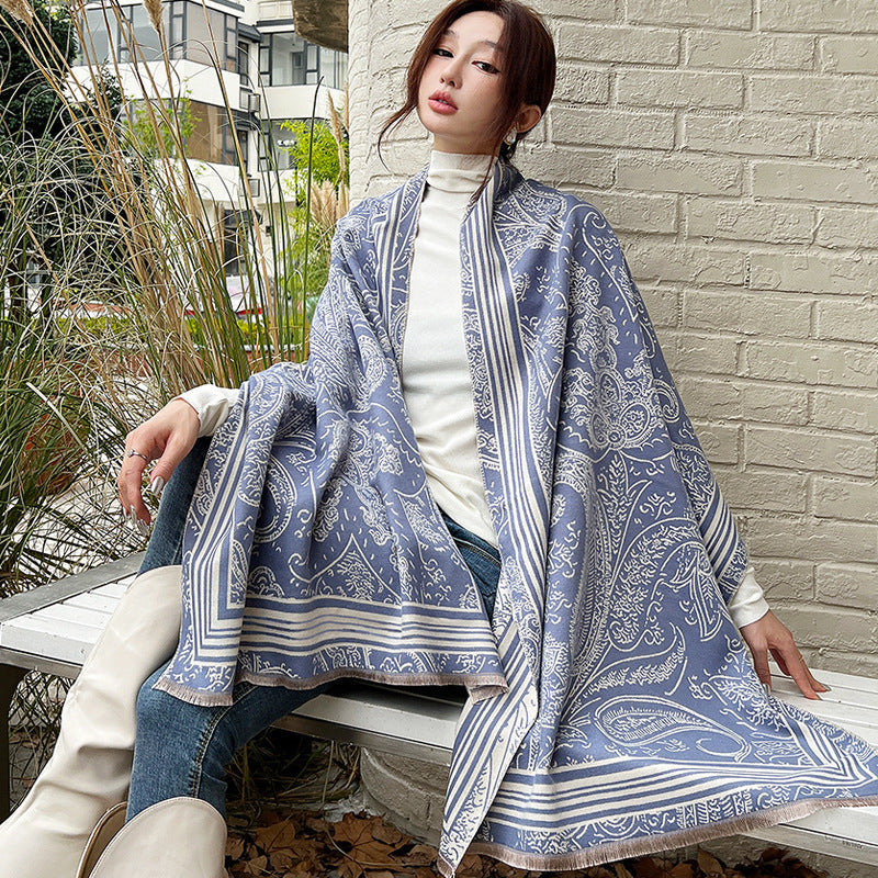 Female Versatile Fashion Thickened Warm Cashmere Scarf
