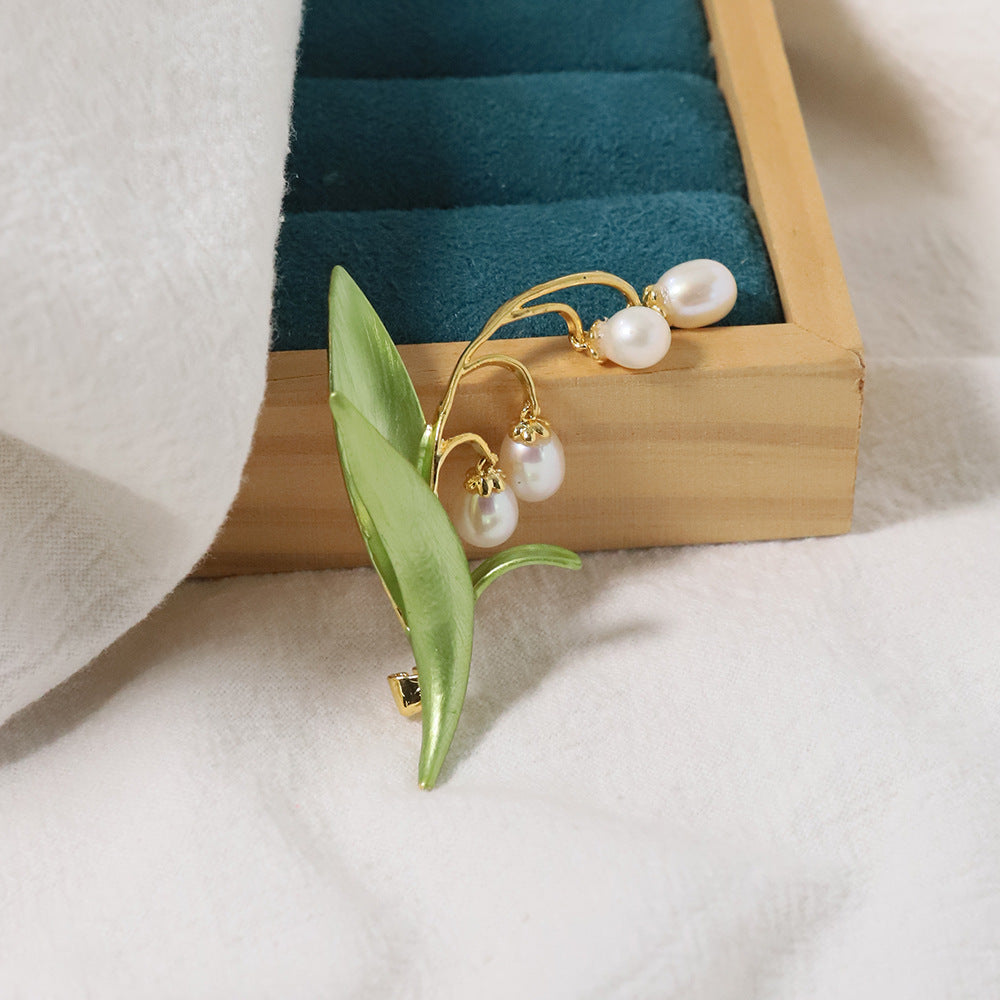 Lily Of The Valley Elegant Womens Copper-Plated Brooch