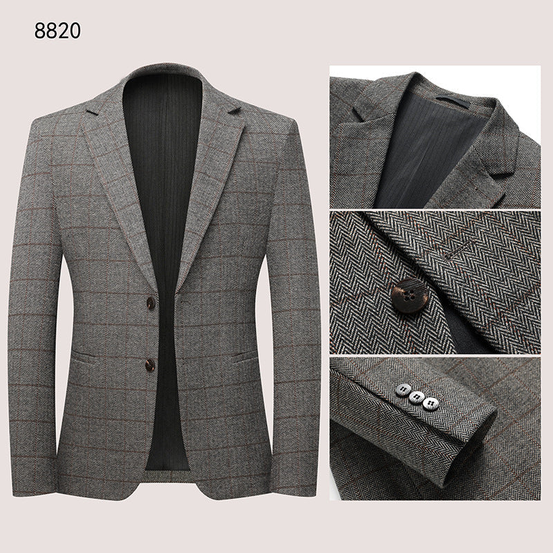 Mens Casual Suit Stretchy Wrinkle-free Trendy Suit