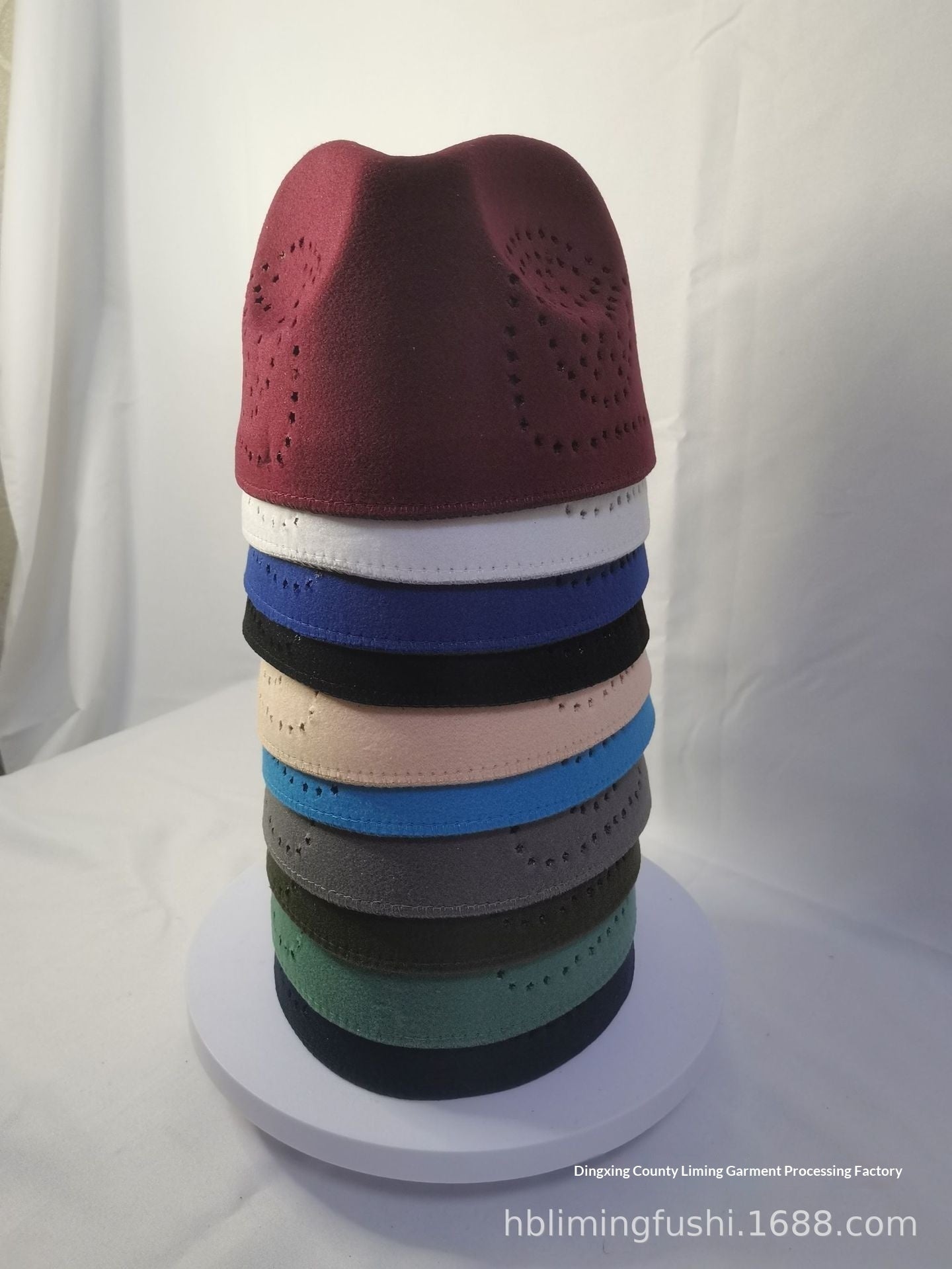 Mens Solid Color Versatile Ethnic Hui Prayer Cap