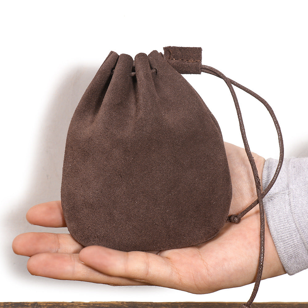 First-layer Cowhide Braided Drawstring Storage Pouch, A Wallet Thats Both Vintage And Stylish