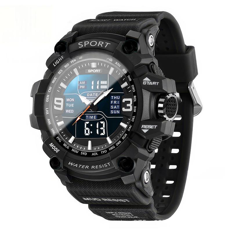 Mens Tactical Sports Electronic Watch Waterproof Luminous And Multi-functional