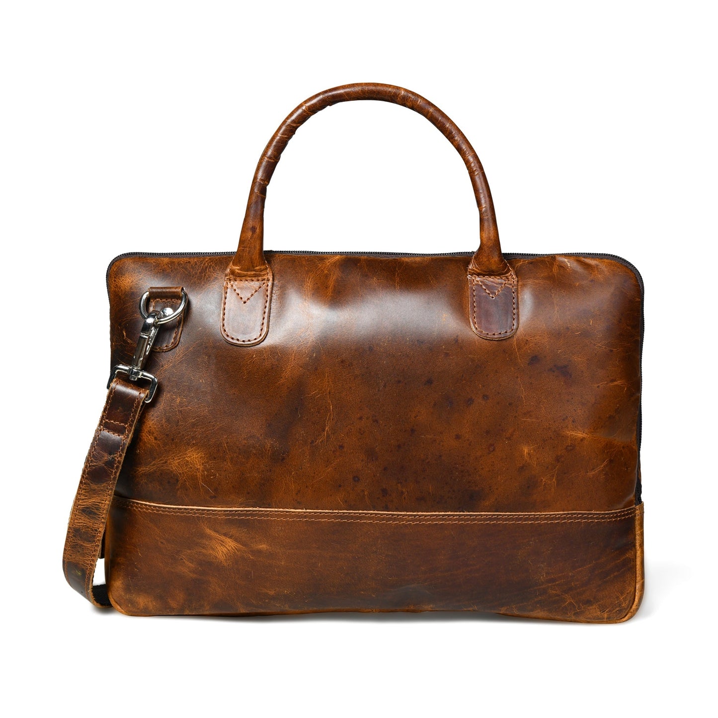 Laptoptasche aus Leder im Modern-Stil – Braun
