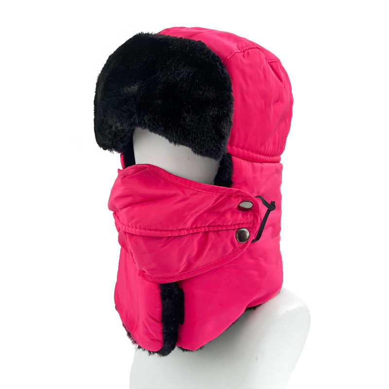 Windproof And Cold-resistant Solid-color Lei Feng Hat With Thickened Fleece For Ear Protection