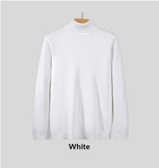 Mens Loose-fitting Warm Turtleneck Knit Sweater