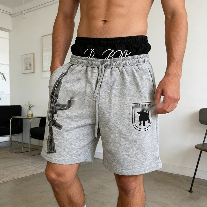 Mens Relaxed-Style Casual Cropped Shorts