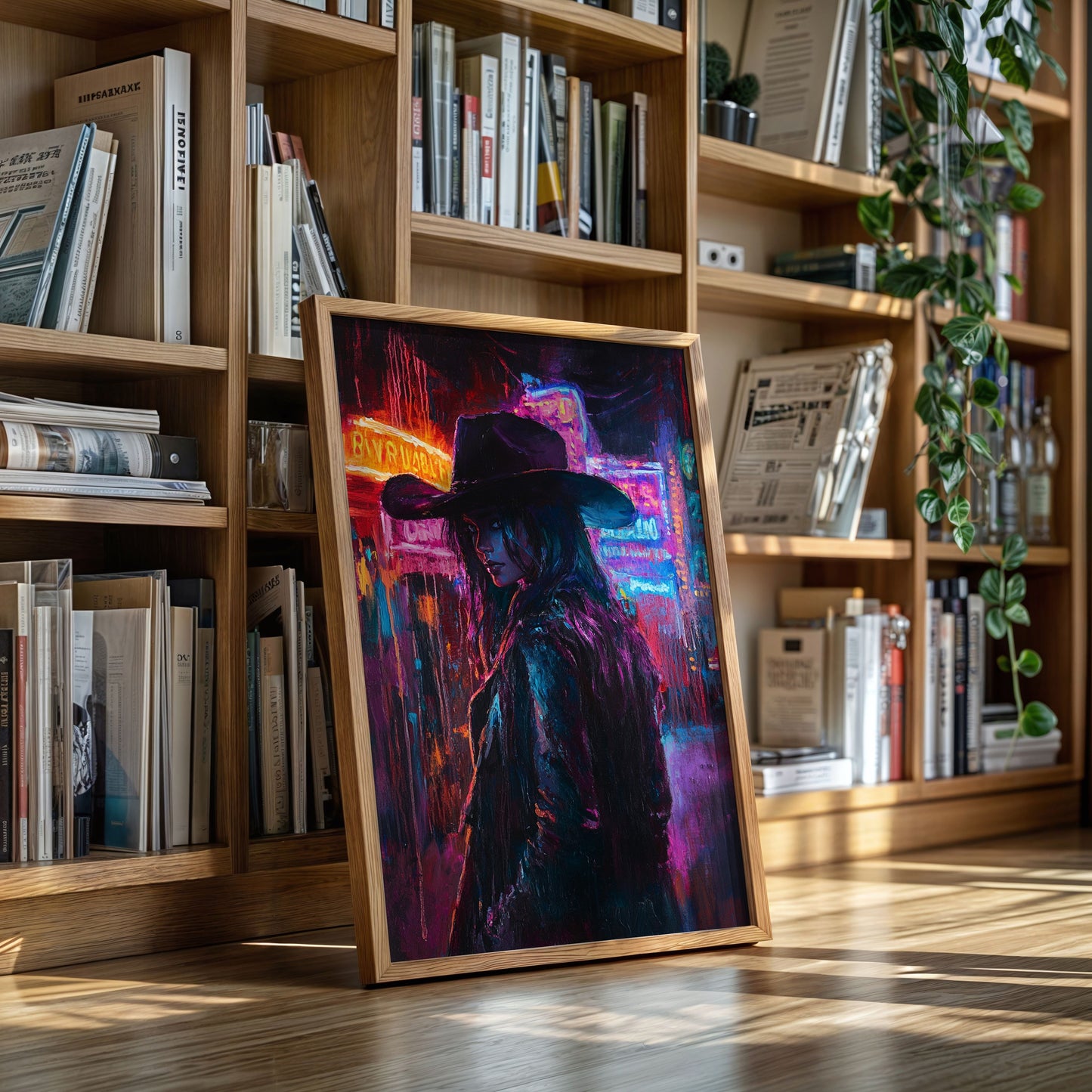 Cowgirl-Noir in Neonlichtern