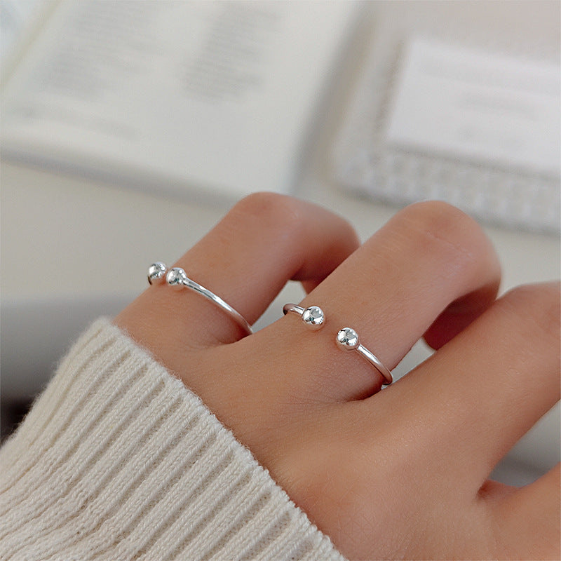 Smooth-surface Round-bead Casual Ring For Women