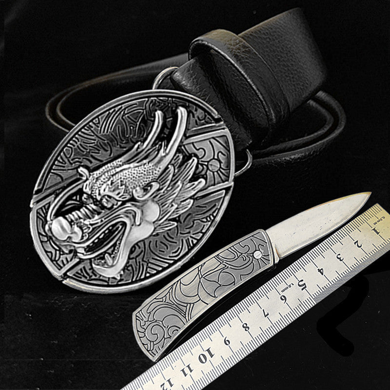 Smooth Buckle For Self-defense Trendy Punk-style Belt Buckle With A Distinctive Look