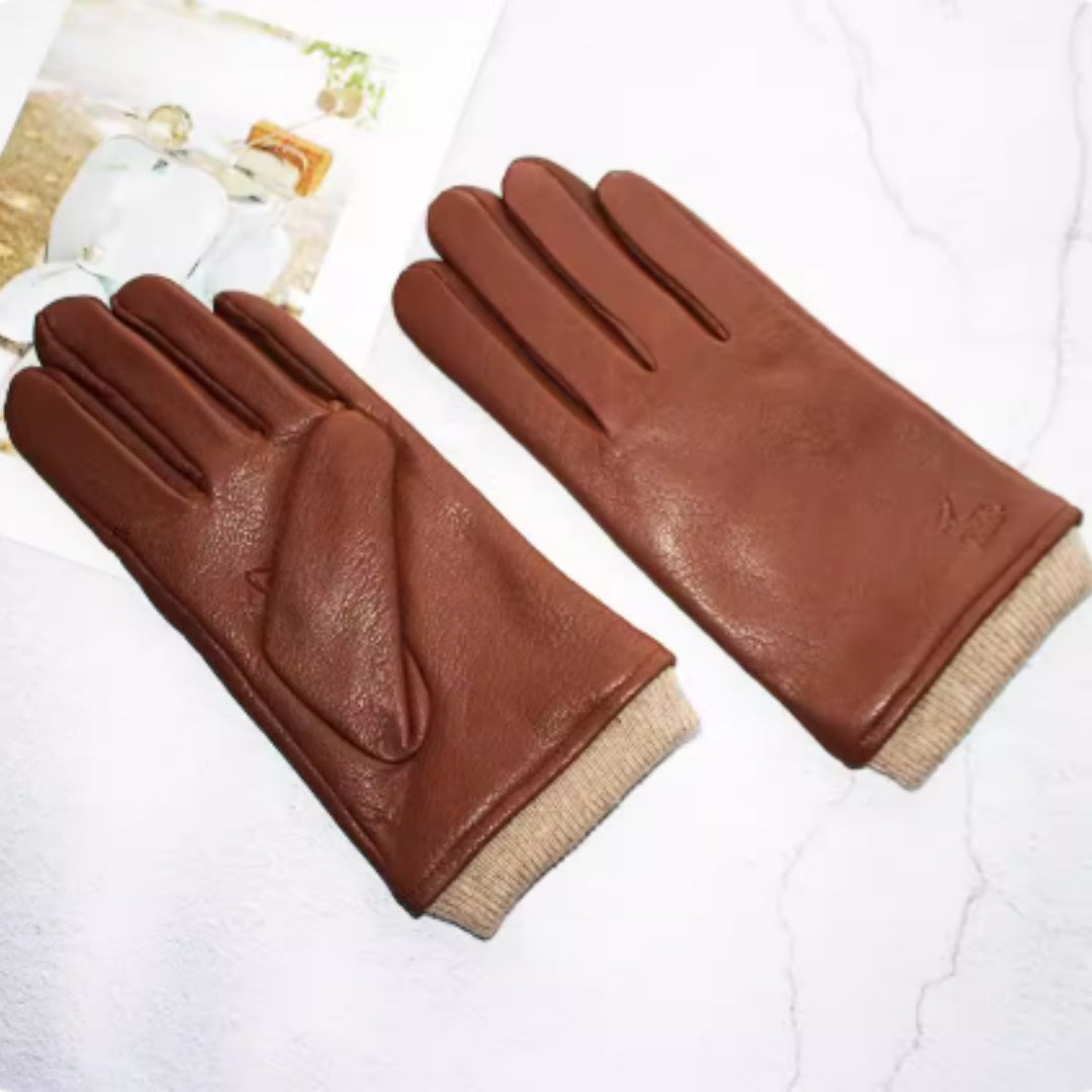 Motorcycle Riding Deerskin Gloves For Men Genuine Leather Sheepskin