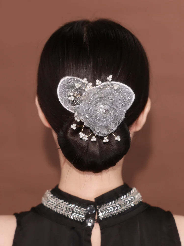Starry Sky Flower Topknot Hair Clip