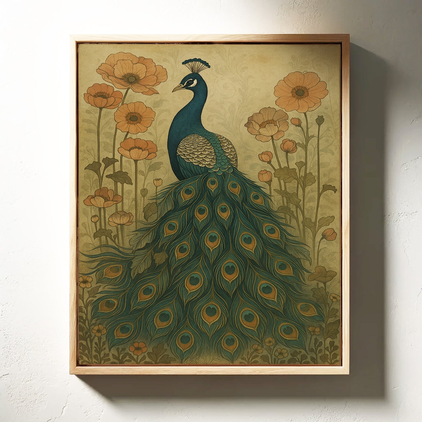Quiétude du jardin sous le regard d'un paon
