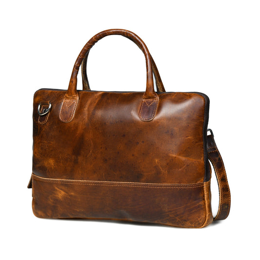 Sacoche pour ordinateur portable en cuir moderniste - Marron