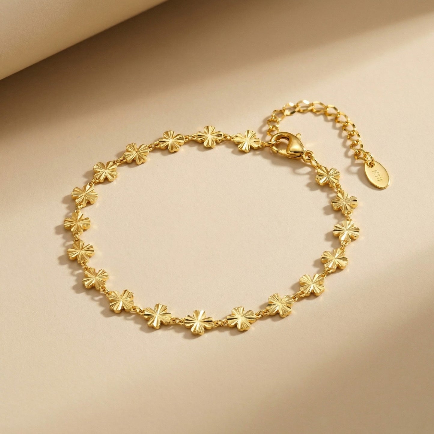 Womens Fashionable Stainless Steel Flower Anklet