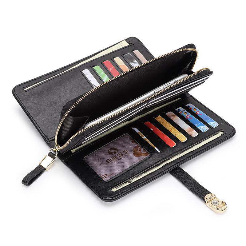 Large Capacity Zipper Handbag with Phone Holder