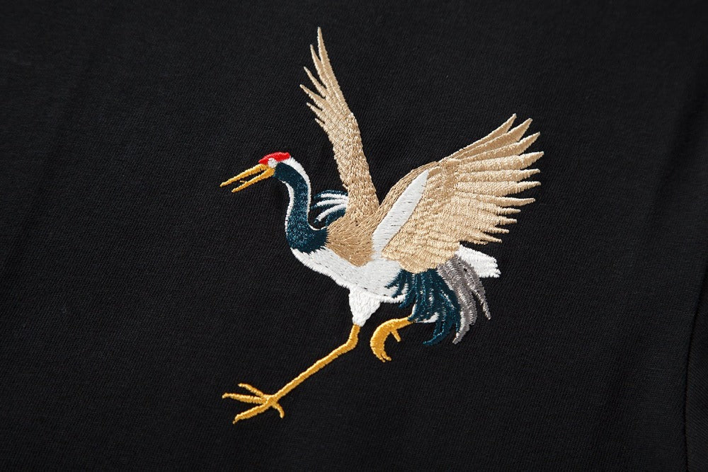 T-shirt brodé grue volante KH858
