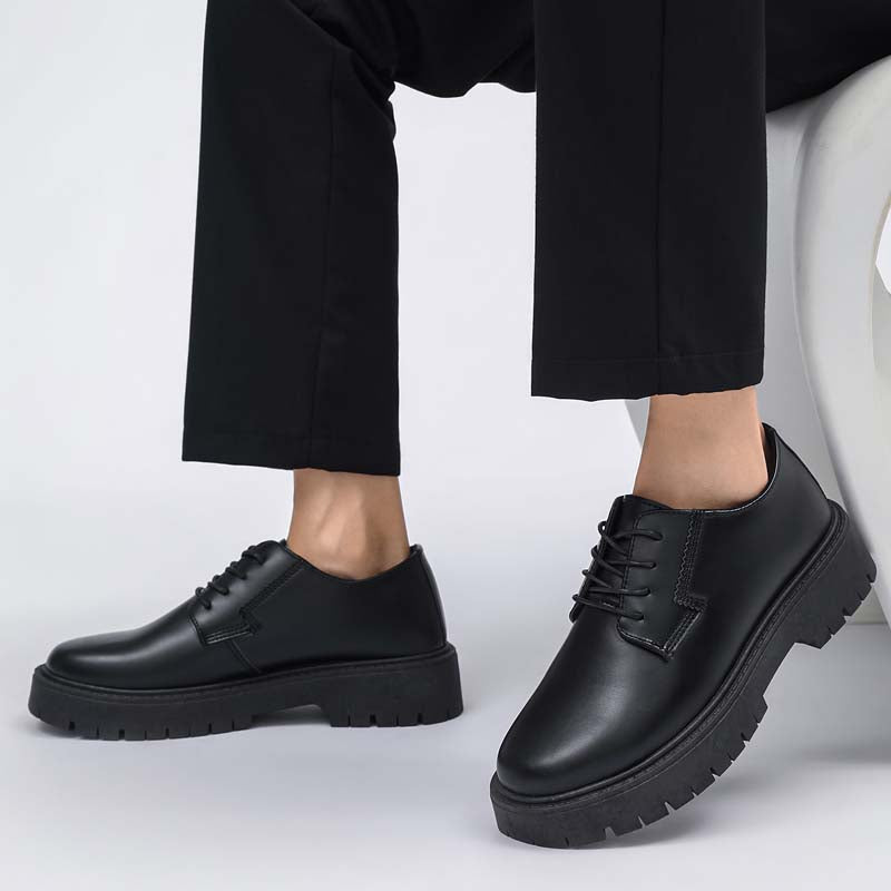 Men's Summer Breathable Height Increasing Derby Shoes, Business Formal Dress Shoes For Men