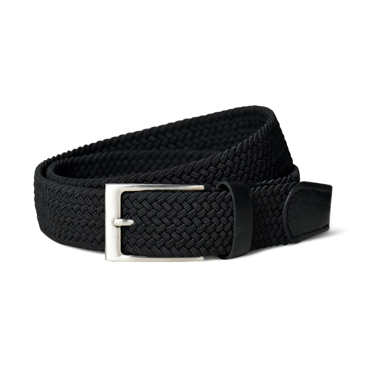 Ceinture tressée en toile noire