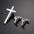 Gold Silver Black Cross Square Brushed Tie Clip
