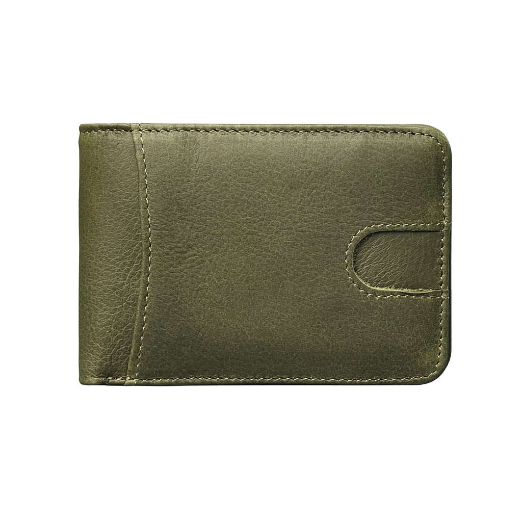 Oil-waxed Leather US Dollar Clip Card Holder