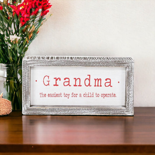 Décoration murale encadrée en bois "Grand-mère rigolote" Cadeau de Noël pour grand-mère : le jouet le plus facile à utiliser