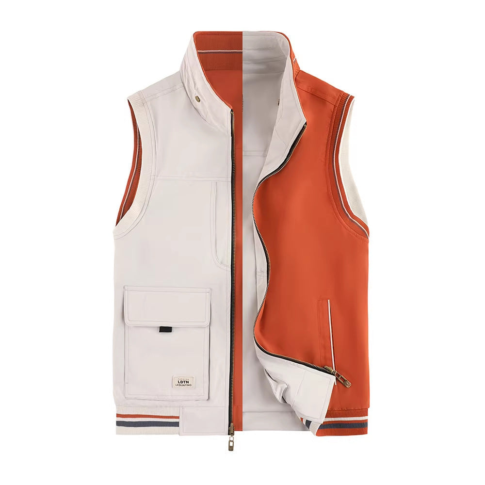 Springautumn New Double-sided Vest For Men Wearable On Either Side