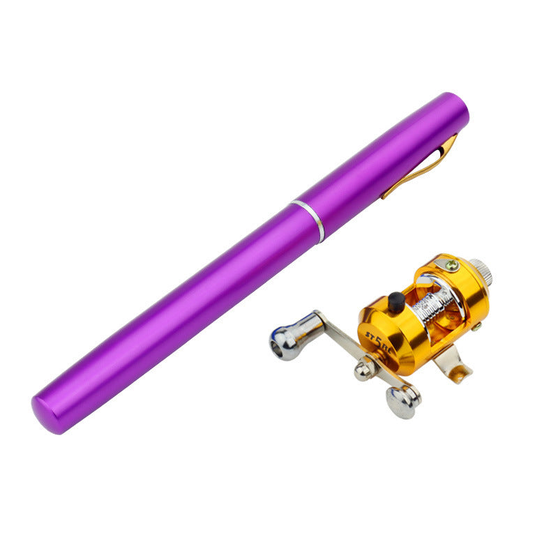 Mini Ice Fishing Pen Rod with Drum Set