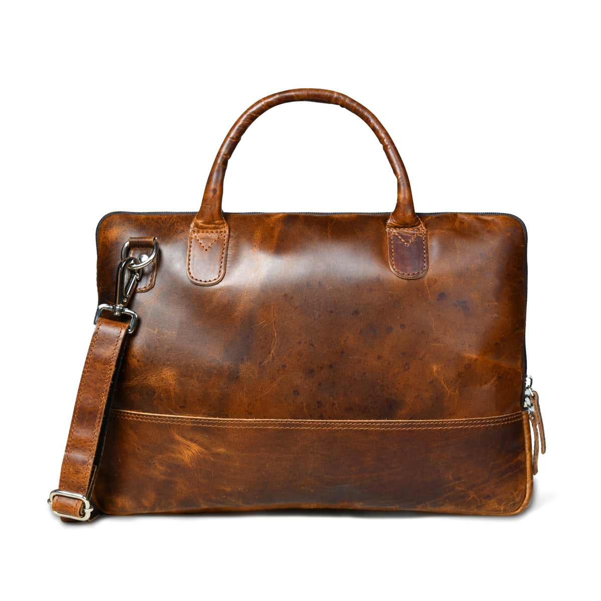 Laptoptasche aus Leder im Modern-Stil – Braun