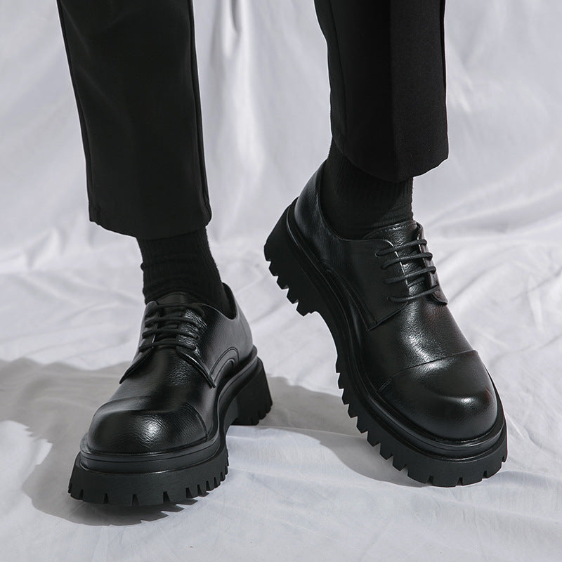 Business Formal Britishstyle Glossy Heightincreasing Leather Shoes