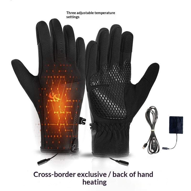 USB-heated Gloves With Three Heat Settings Or A Single Adjustable Setting