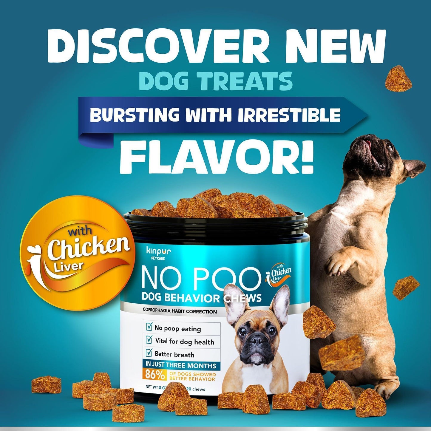 No Poo Chews for Dogs Stop Poop Eating Behavior Probiotics and Digestive