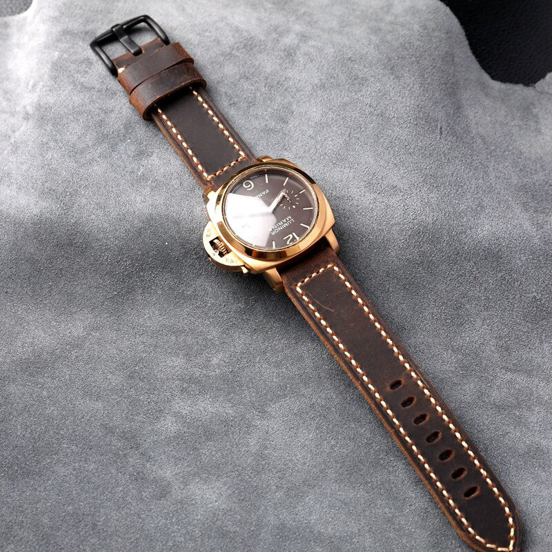 Handmade Italian Cowhide Vegetable Tanned Oily Watch Strap