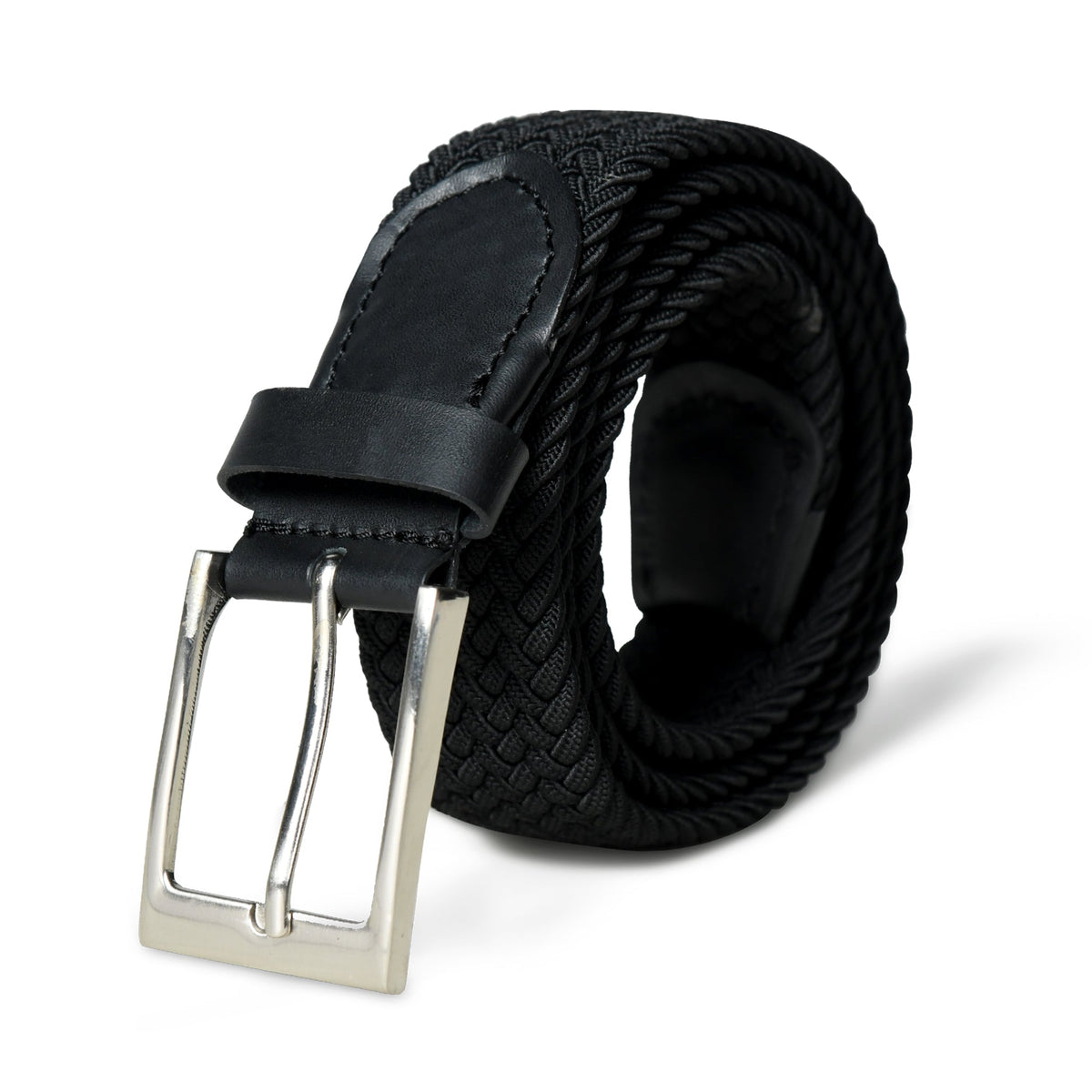 Ceinture tressée en toile noire