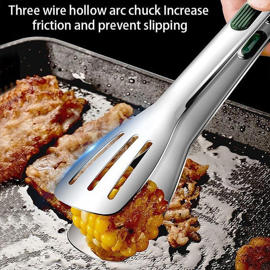 7/9/12inch 304 Stainless Steel Kitchen Tongs BBQ Clamp Grill Cooking Clamp Silicone Food Tong Kitchen Accessories Food Tong BBQ Grill Steak BBQ Clip Cooking Tools Stainless Steel Convenient Non-Stick Barbecue Tong - ThisandThatShoppe