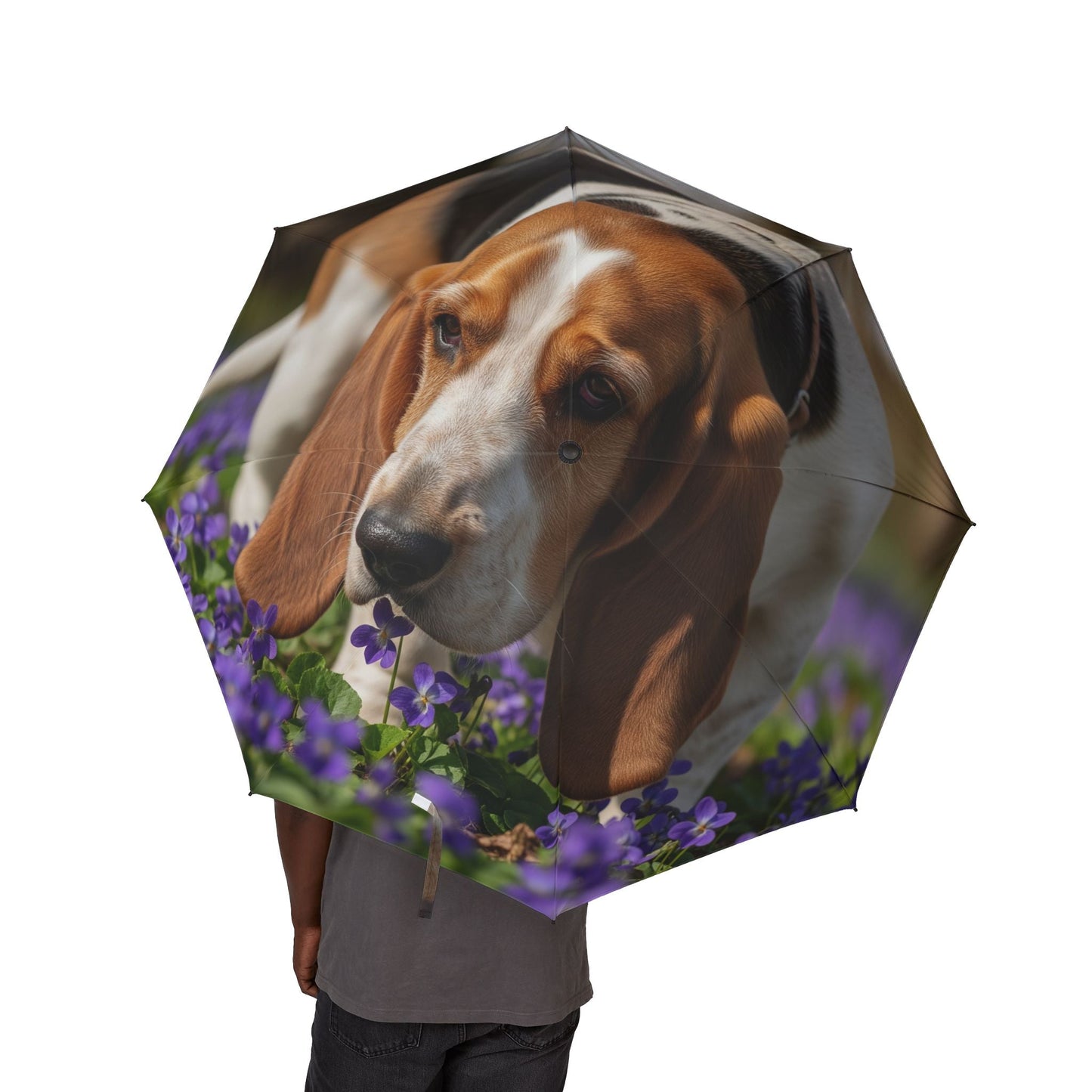 122 cm halbautomatischer Regenschirm – winddichter großer Reise-Regenschirm