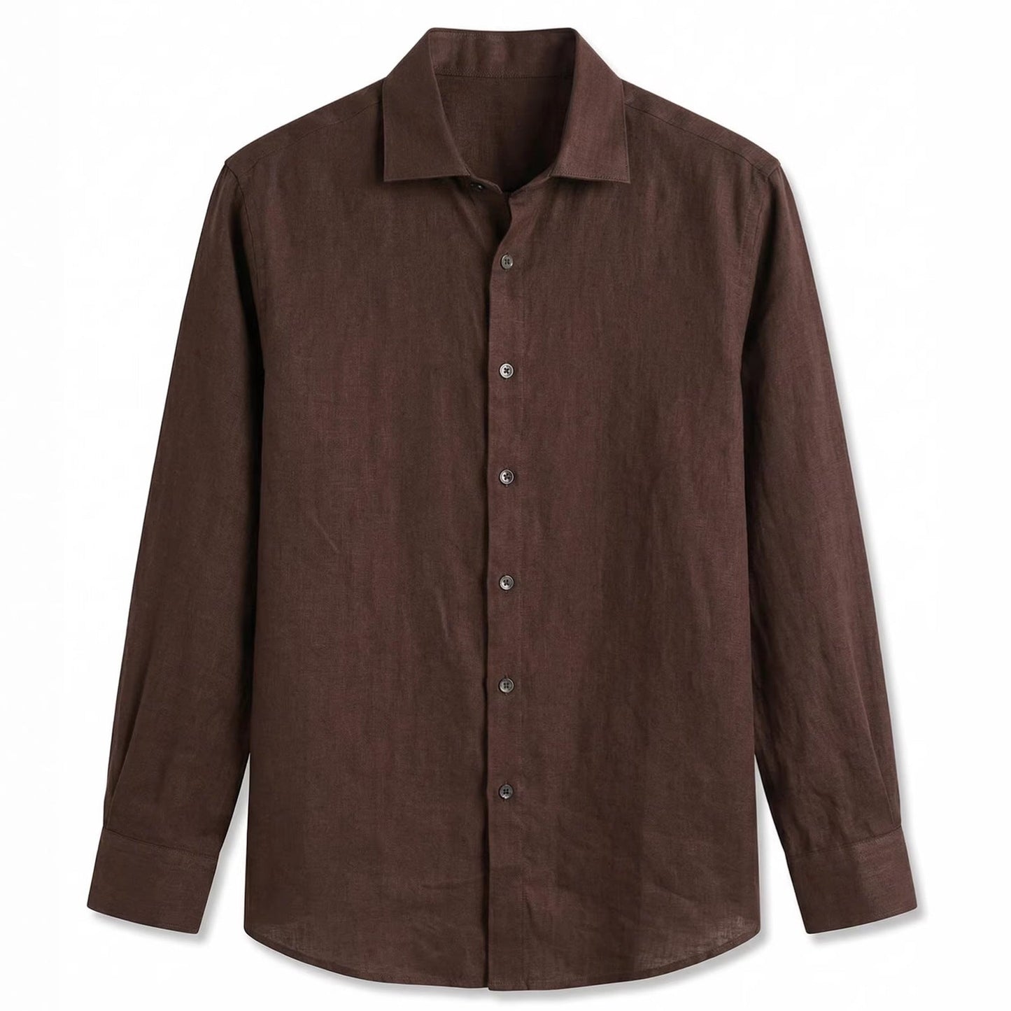 French-style Luxury Pure Linen Long-sleeve Shirt In The Old-money Aesthetic