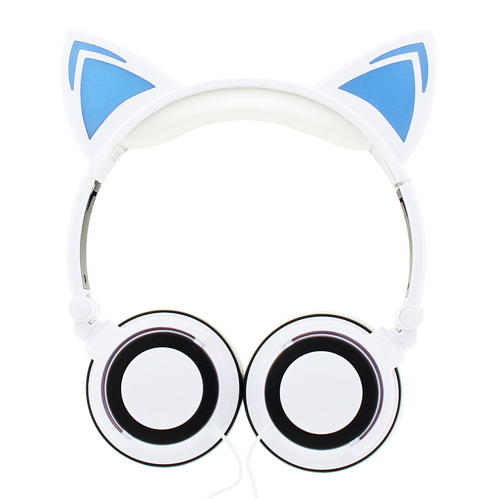 Luxury New Popular Esonstyle Kids Headphones Over Ear with LED Glowing Cat Ears,Safe Wired Kids Headsets 85dB Volume Limited, Food Grade Silicone, 3.5mm Aux Jack, Cat-Inspired Purple Headphones for Girls and Kids