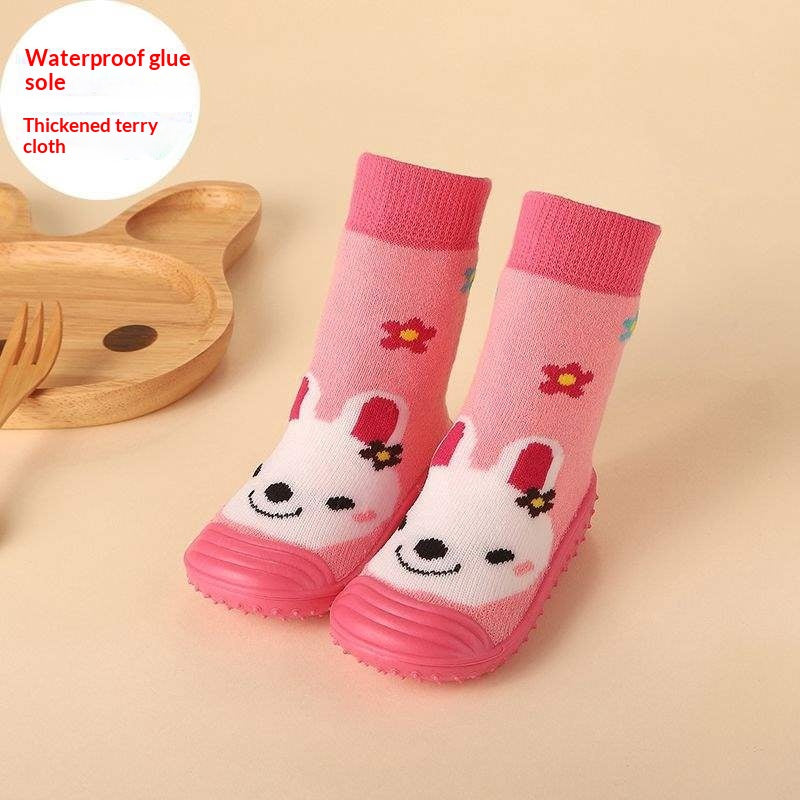 Newborn Baby Boys/Girls Socks With Anti-Slip Soft Rubber Soled Outdoor Foot Socks Animal Carton Floor Booties Socks For Kids