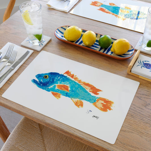 Blue & Orange Fish Handmade Placemat