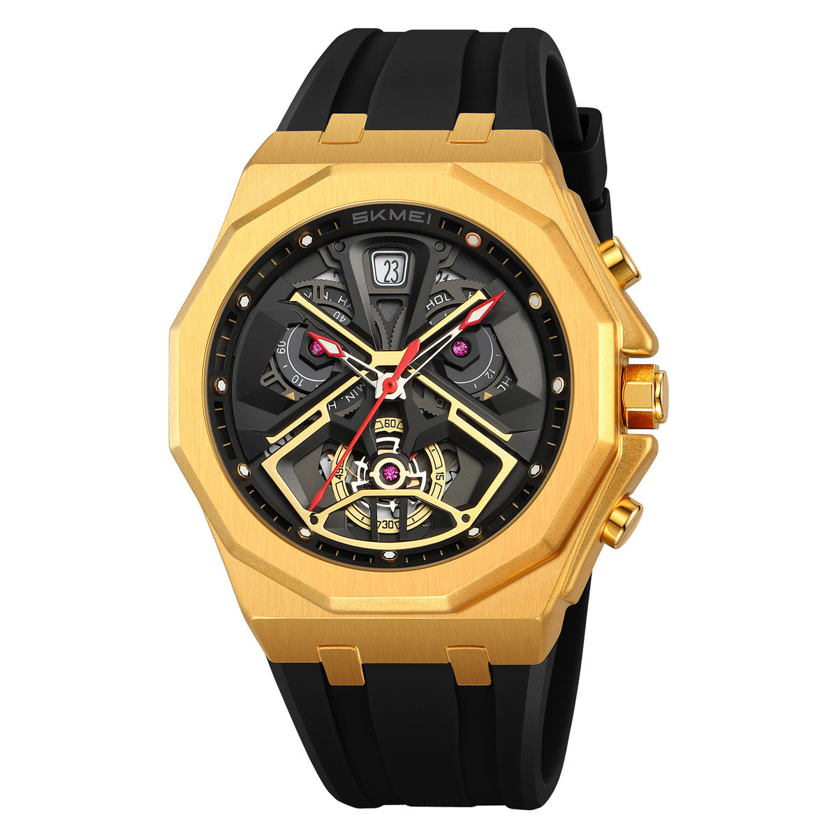 Mens Hollow-out Waterproof Multi-function Watch
