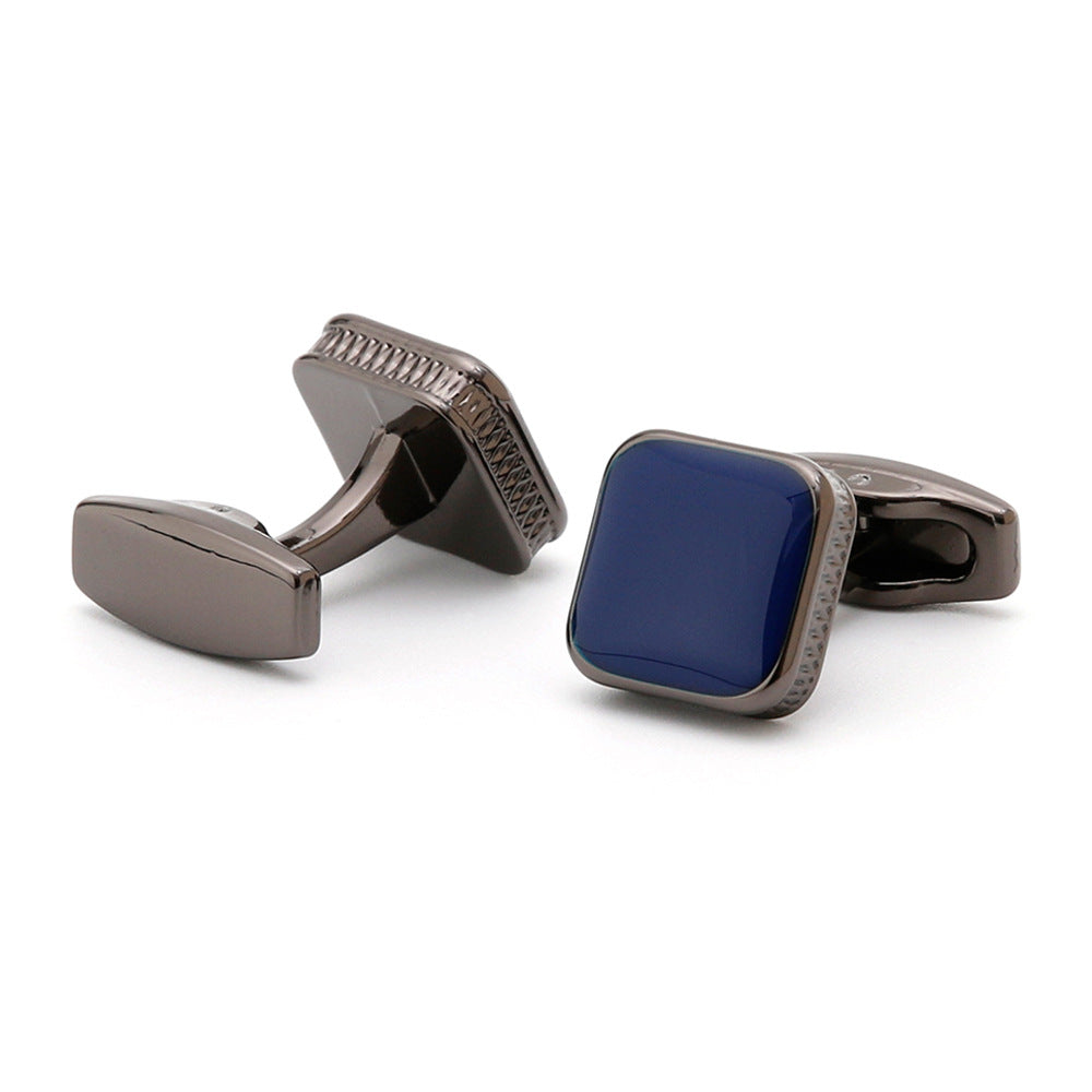 Men's Cufflinks Fashion Square Drop Oil Simple 4 Colors