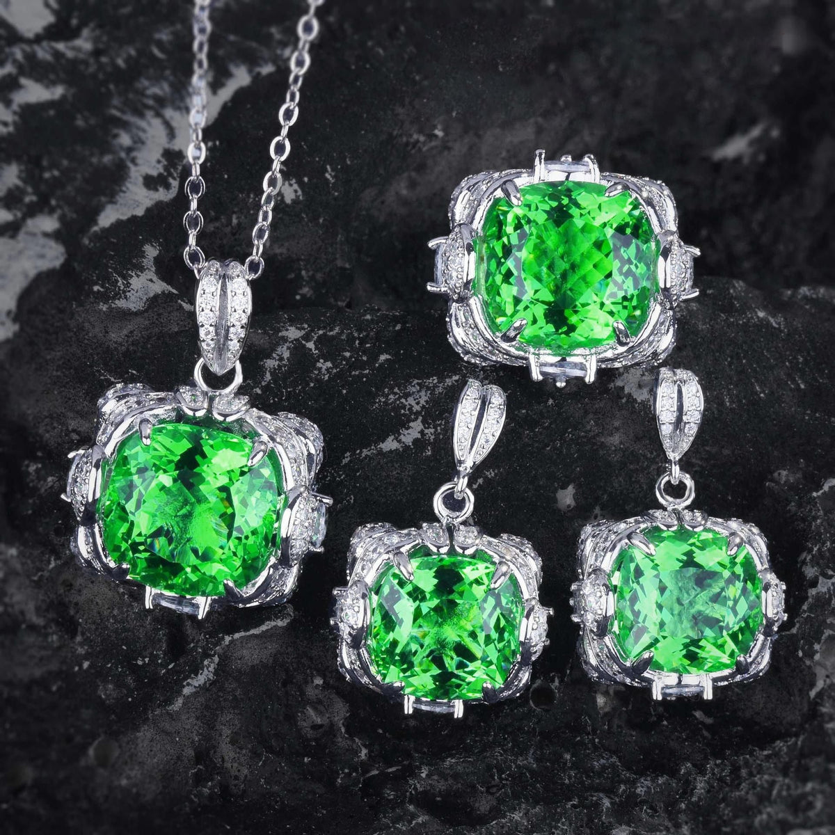 Women's Creative All-Match Ring Necklace And Earrings Suite