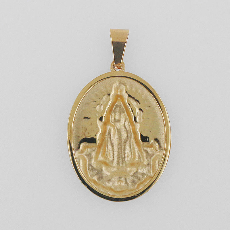 Stainless Steel Retro Mother-Son Pendant
