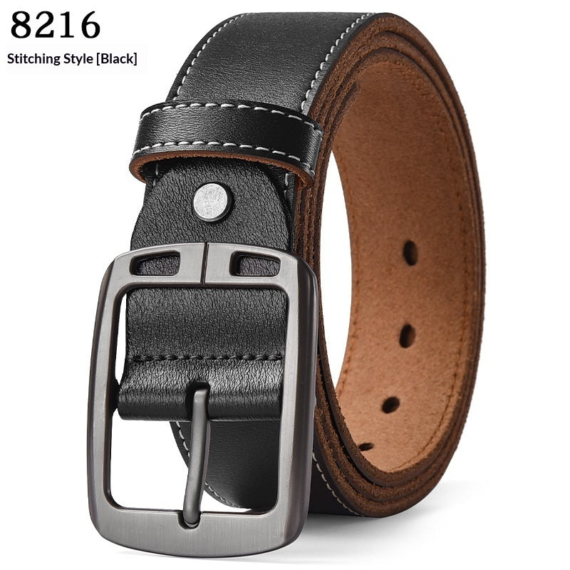 Men's Casual Extended Leather Belt With Pin Buckle