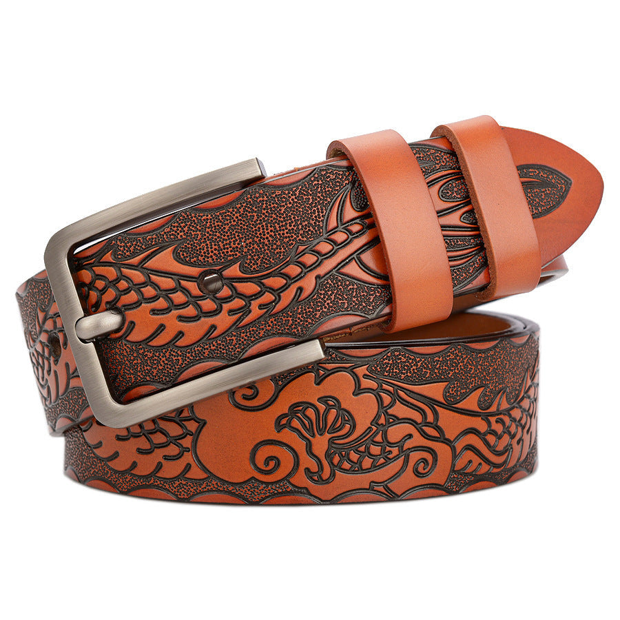 Carved Craft Men's Cattlehide Leather Belt