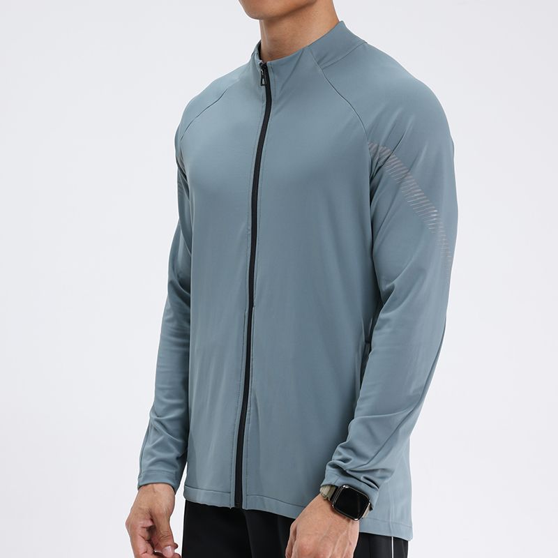 Mens Fitness Running Training Stand-Neck Windbreaker Jacket