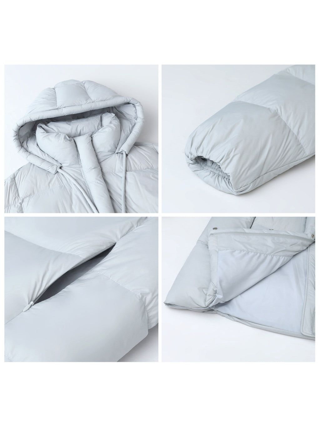 Mid-length 90 White Duck Down Puffer Coat With Hood Three-proof Jacket
